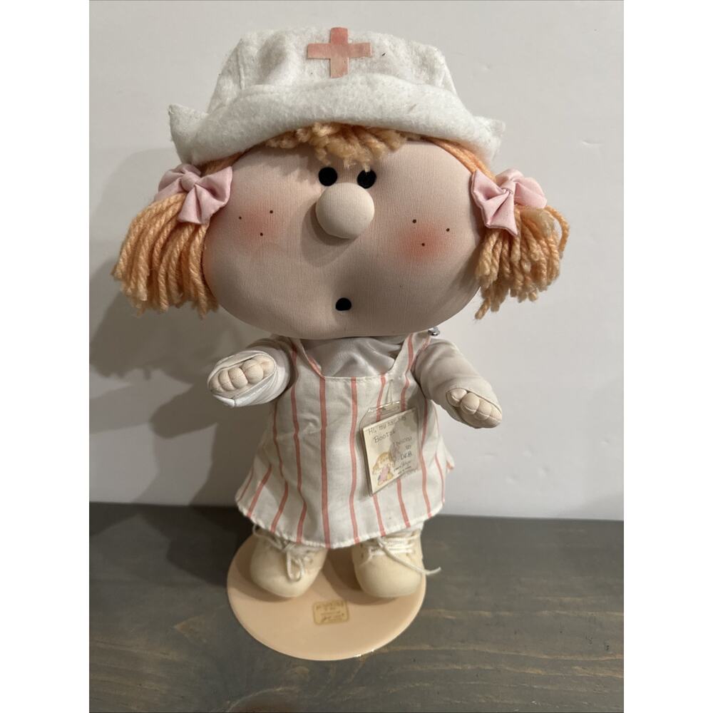 Vintage 1984 Bumpkin Bunkies 12" Bootsy Doll By Fabrizio w/tag And Stand